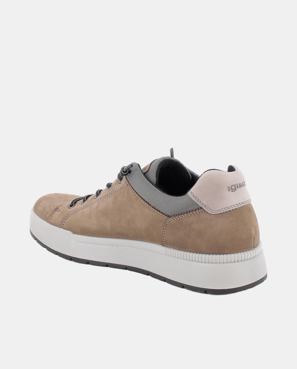 Zapato de caballero en piel con forro goretex y cierre con cordones - Igi&Co - Verde militar Verde militar-3
