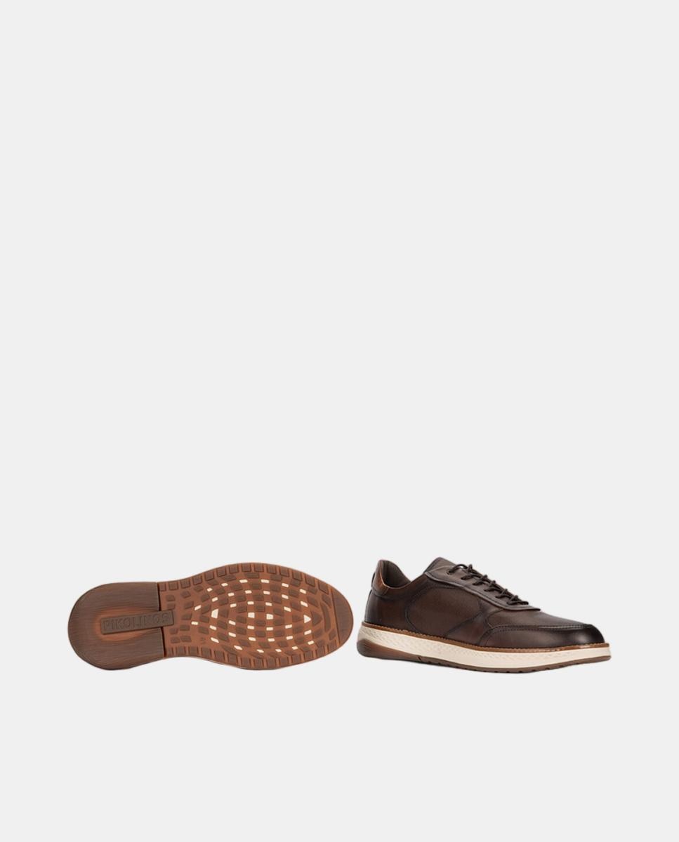 Imagen 5 de Zapatillas de hombre de piel con suela extraligera - Pikolinos - Marrón oscuro Marrón oscuro