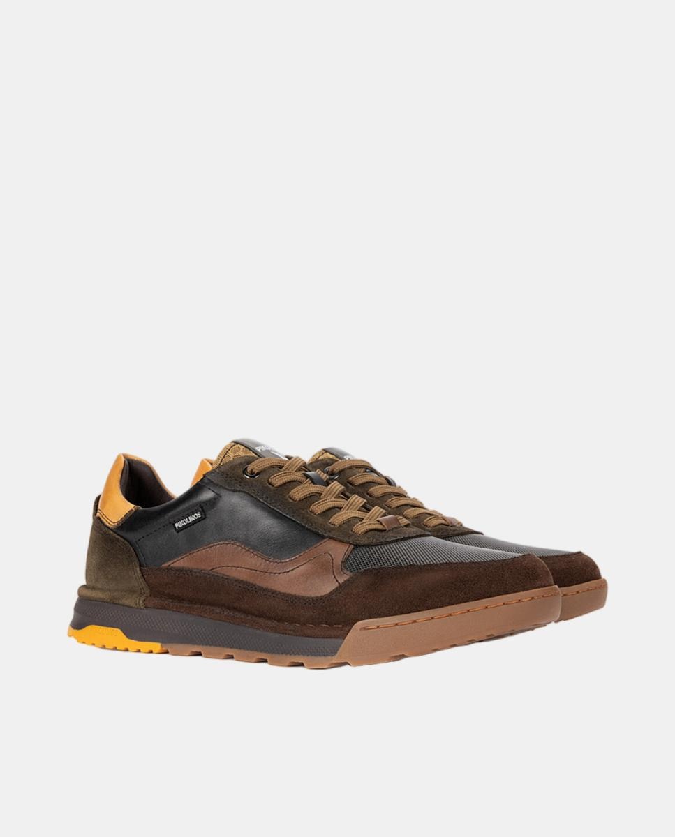 Imagen 2 de Zapatillas de hombre de piel con plantilla Memory Foam extraíble - Pikolinos - Negro Negro
