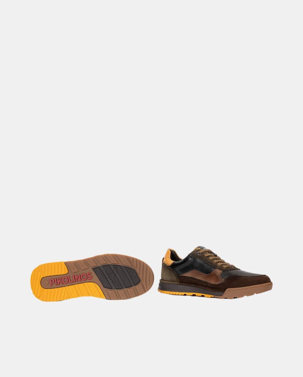 Imagen 5 de Zapatillas de hombre de piel con plantilla Memory Foam extraíble - Pikolinos - Negro Negro