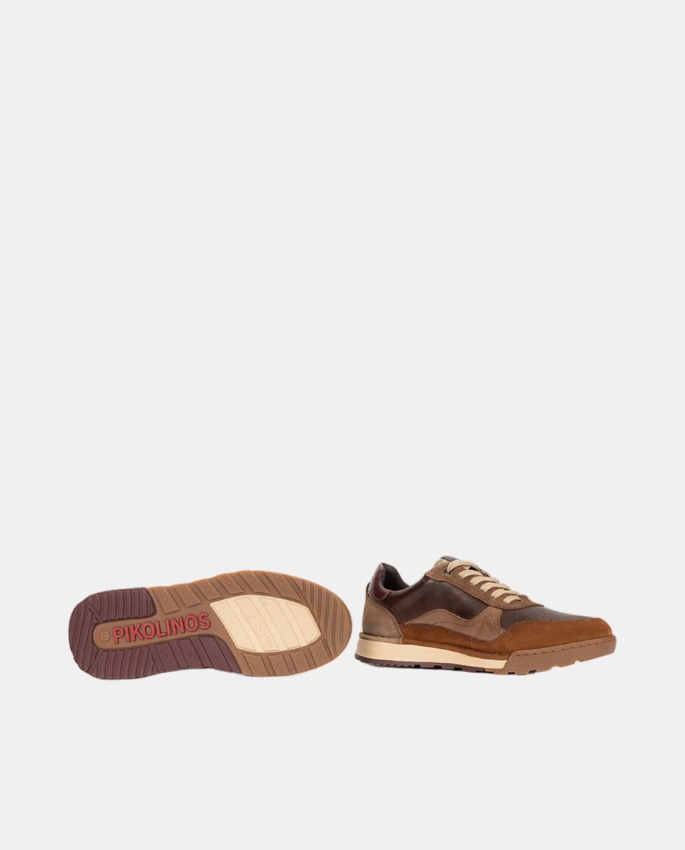 Sapatilhas em Pele com Palmilha Memory Foam Amovível Castanho-escuro-5