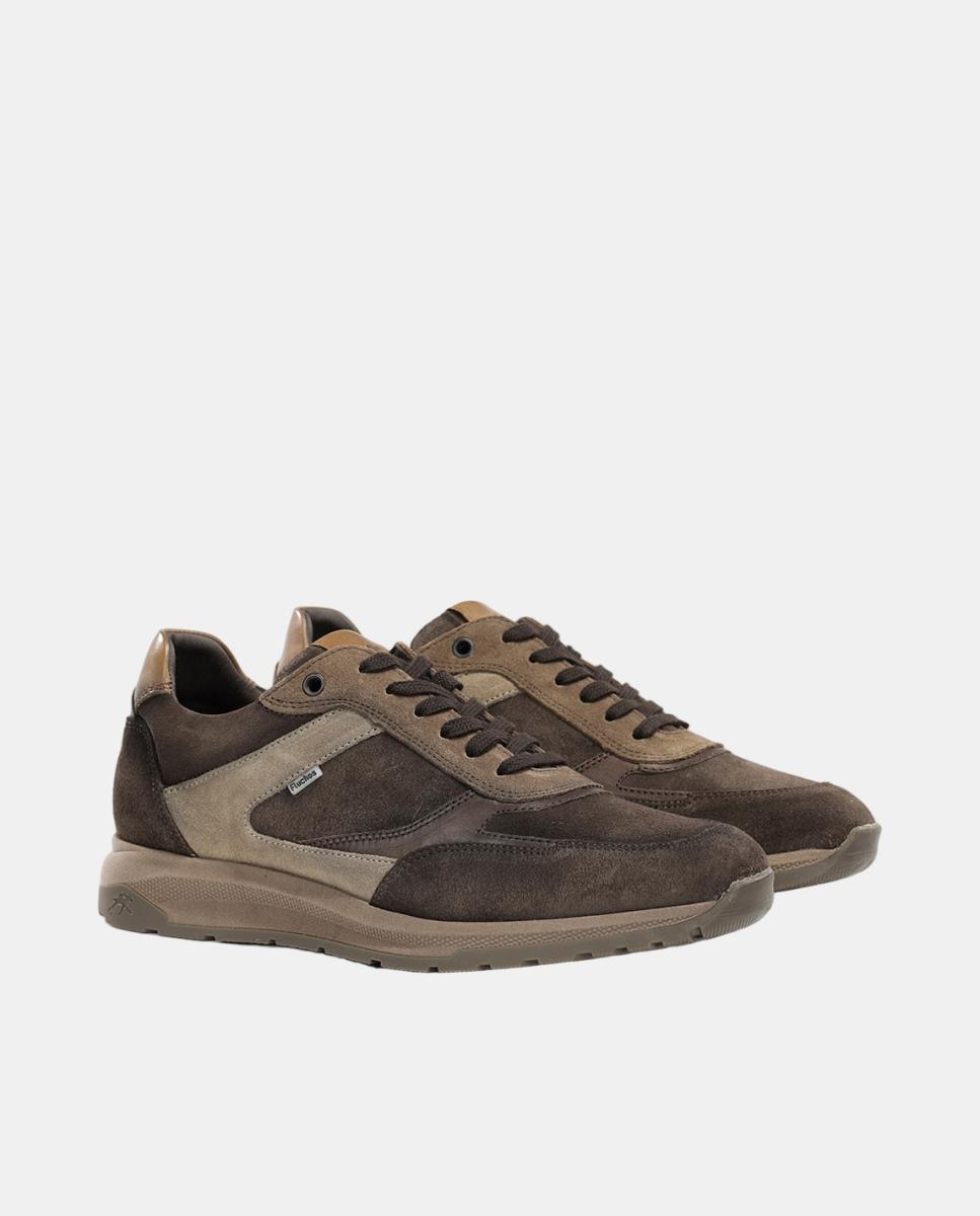 Sapatos Desportivos em Camurça com Fecho de Correr Castanho-pedra-2