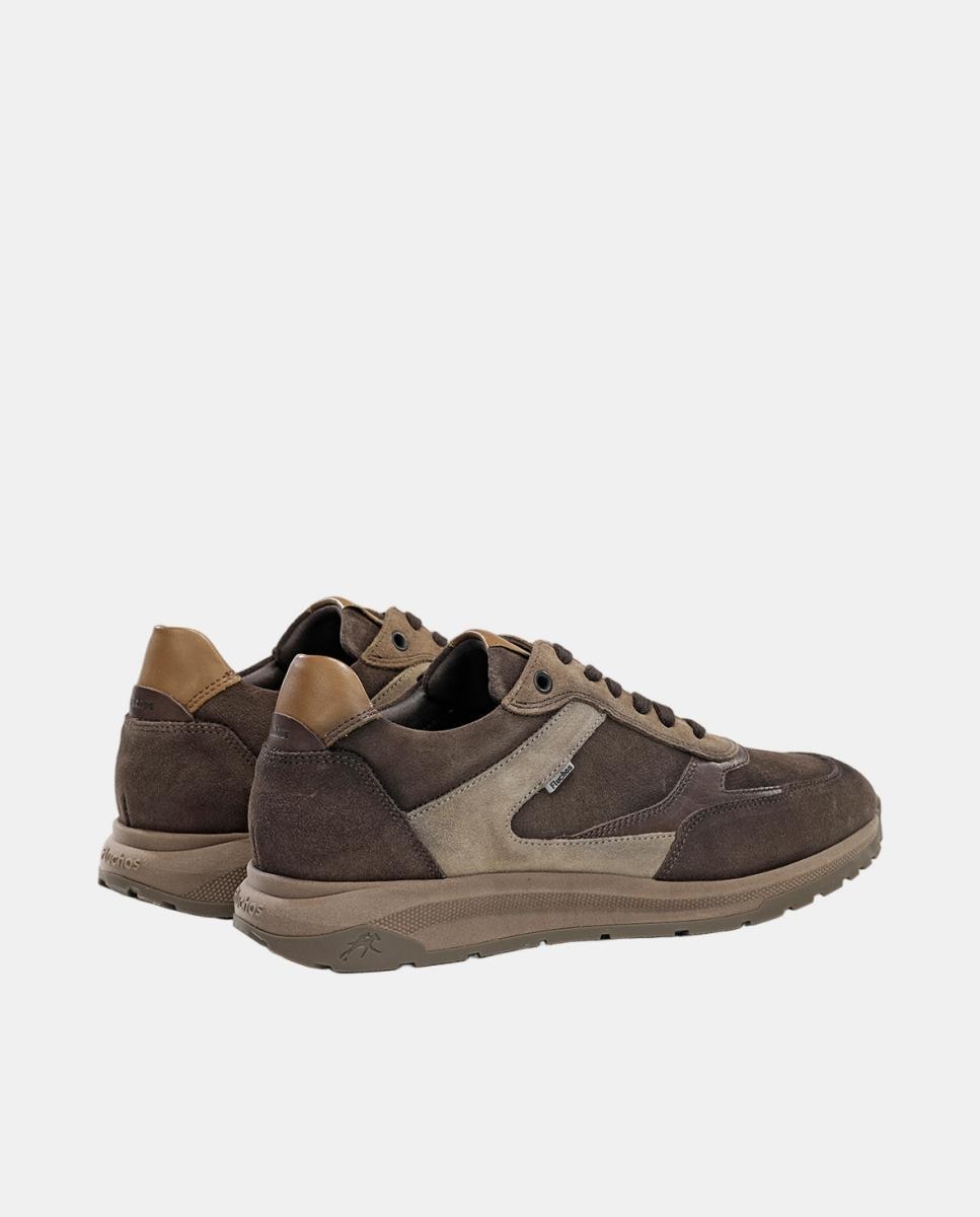 Sapatos Desportivos em Camurça com Fecho de Correr Castanho-pedra-3
