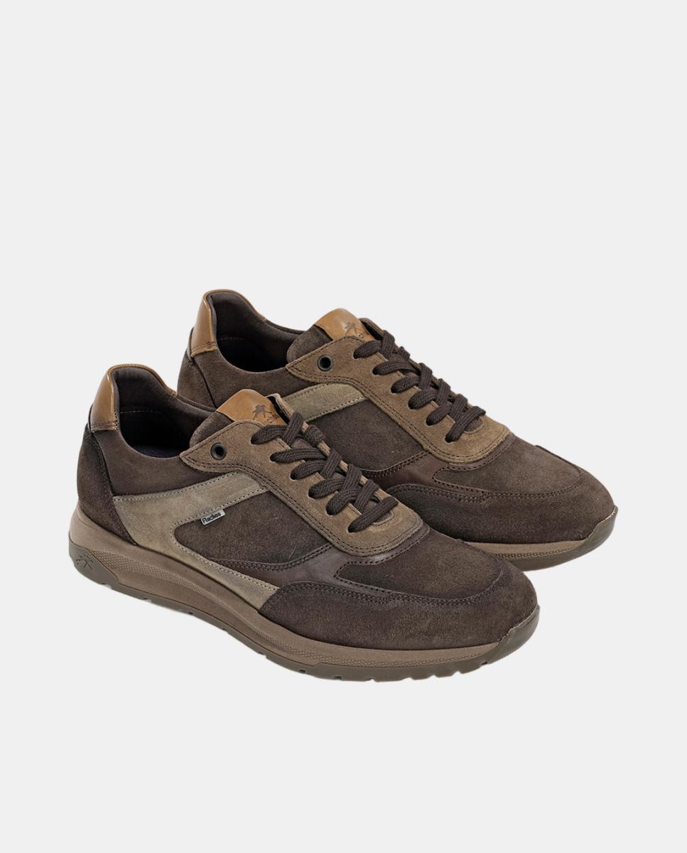 Sapatos Desportivos em Camurça com Fecho de Correr Castanho-pedra-4