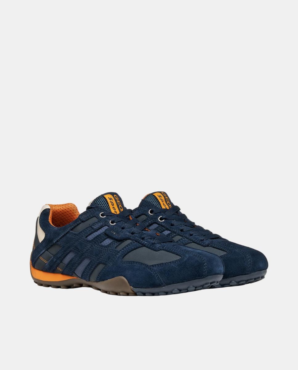 Zapatilla deportiva de caballero en ante - Geox - Azul oscuro Azul oscuro-3