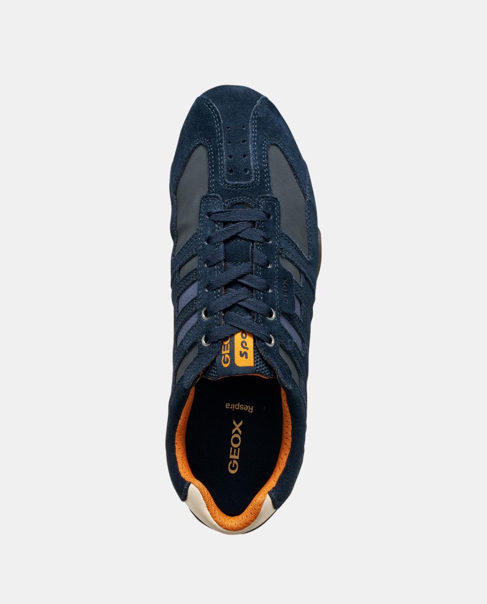 Zapatilla deportiva de caballero en ante - Geox - Azul oscuro Azul oscuro-8