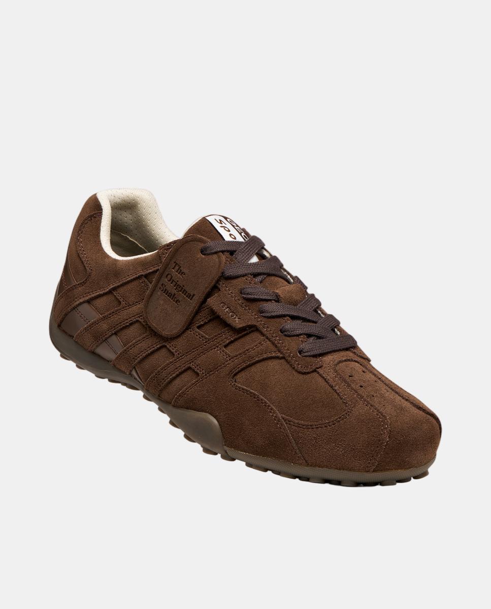 Deportiva de corte bajo de caballero en ante - Geox - Marrón oscuro Marrón oscuro-4