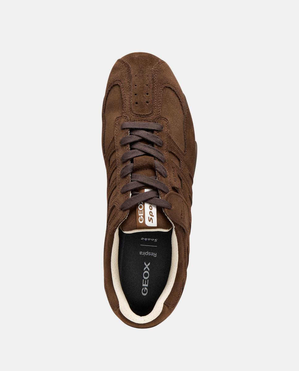 Deportiva de corte bajo de caballero en ante - Geox - Marrón oscuro Marrón oscuro-5