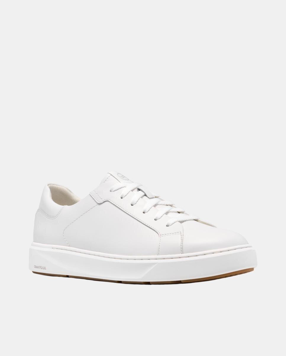 Deportivas de hombre de piel con cierre de cordones y suela de caucho - Clarks - Blanco Blanco-4