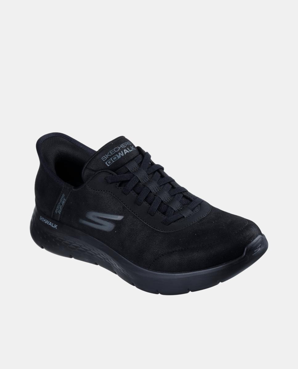 Deportivo go wak de piel slip ins - Skechers - Negro Negro-3