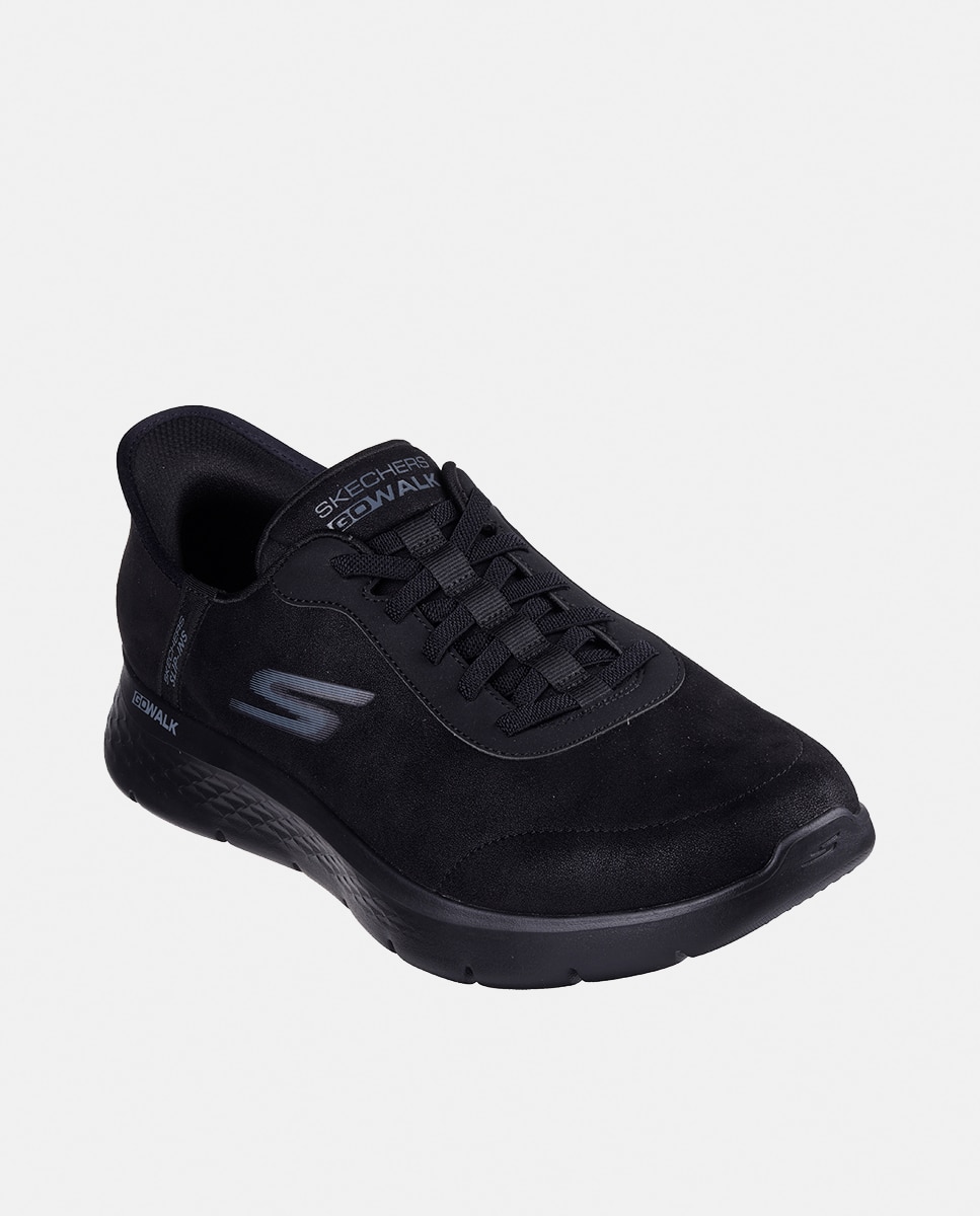Deportivo go wak de piel slip ins - Skechers - Negro Negro-4