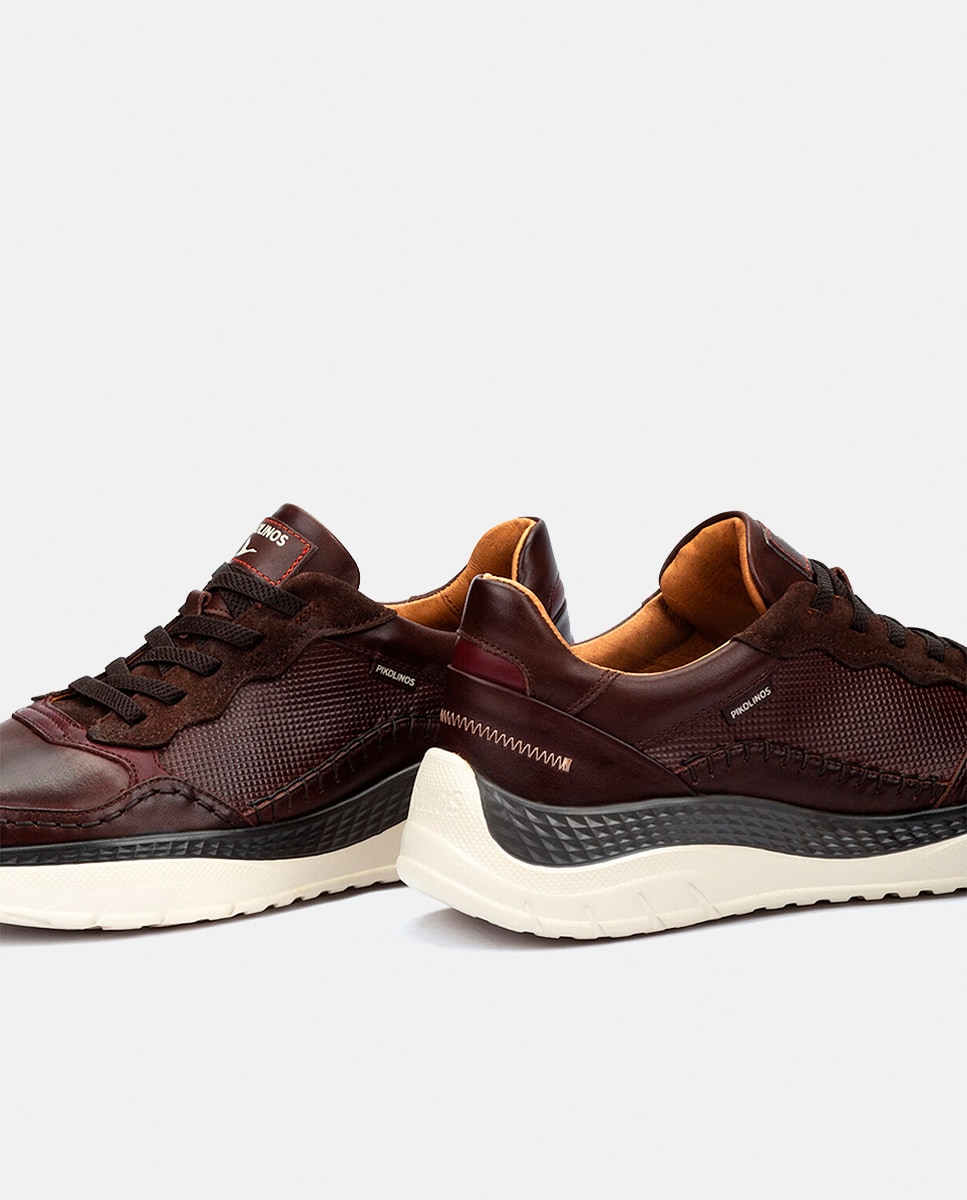 Sapatilhas em Pele - Azul Castanho-escuro-2