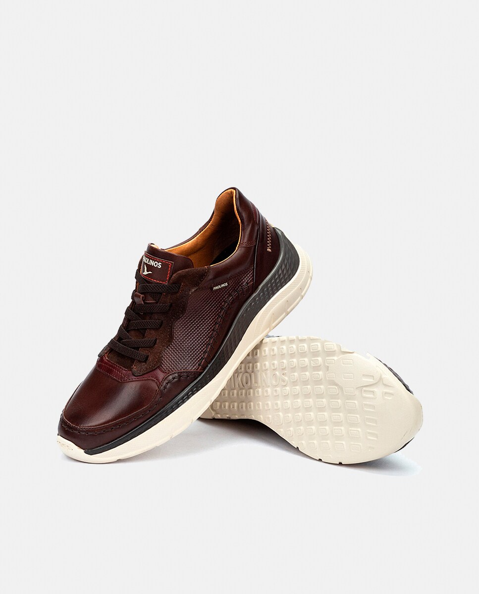 Sapatilhas em Pele - Azul Castanho-escuro-3