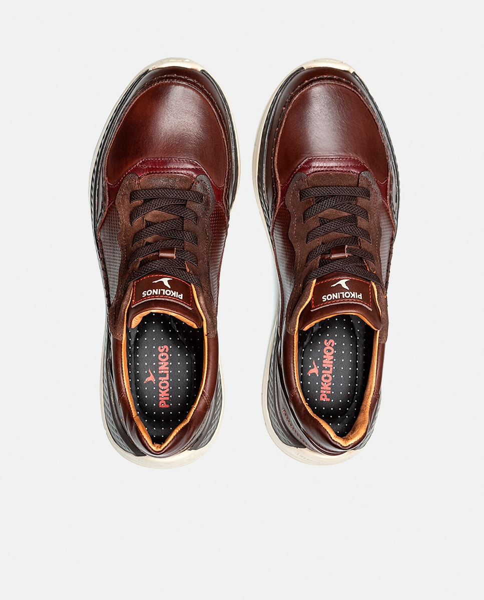 Sapatilhas em Pele - Azul Castanho-escuro-4