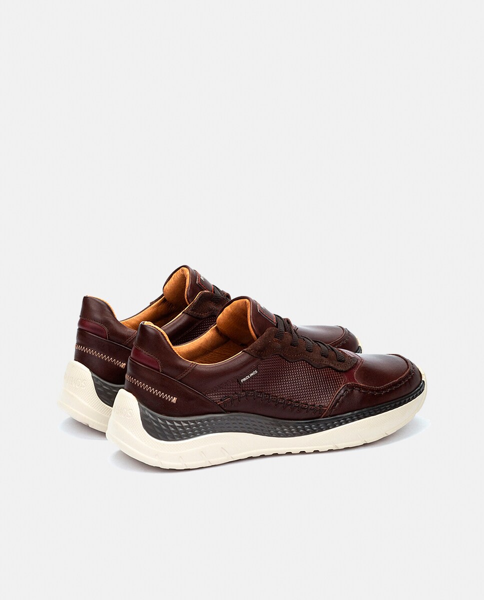 Sapatilhas em Pele - Azul Castanho-escuro-6