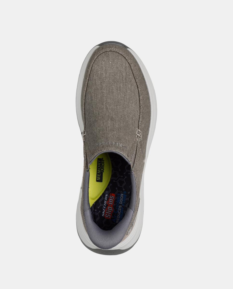 Sapatilhas Casual de Lona e Tech Slip Ins Taupe-3