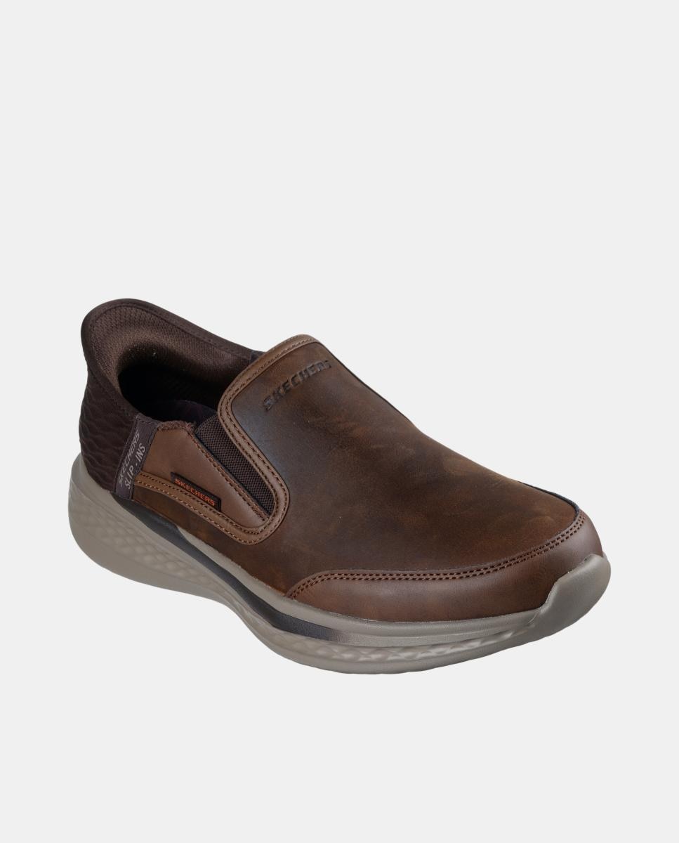 Zapato casual piel con slip ins - Skechers - Marrón Marrón-2