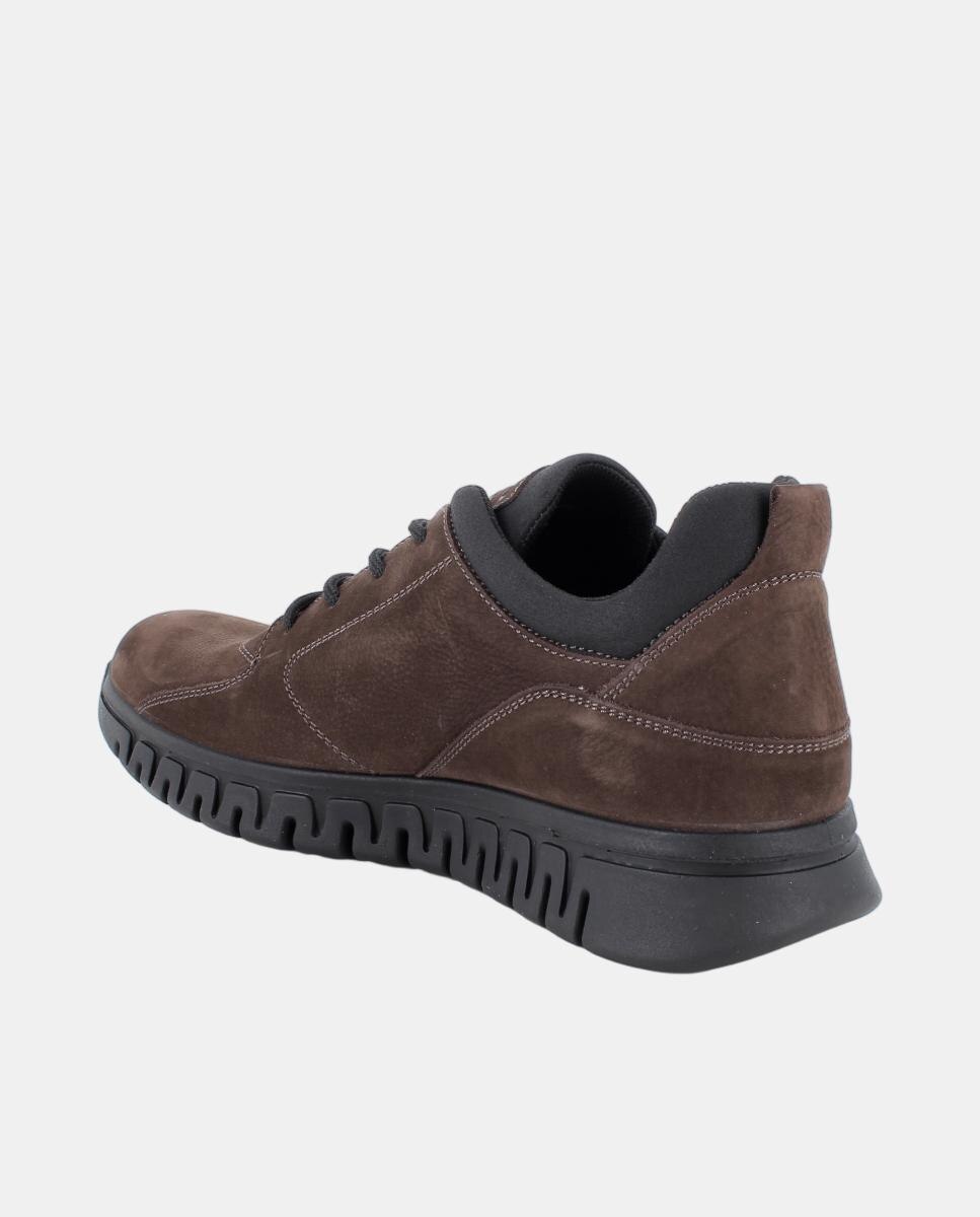 Zapato de caballero en nabuk y material sintético, forro goretex y cierre con cordones - Igi&Co - Marrón oscuro Marrón oscuro-3