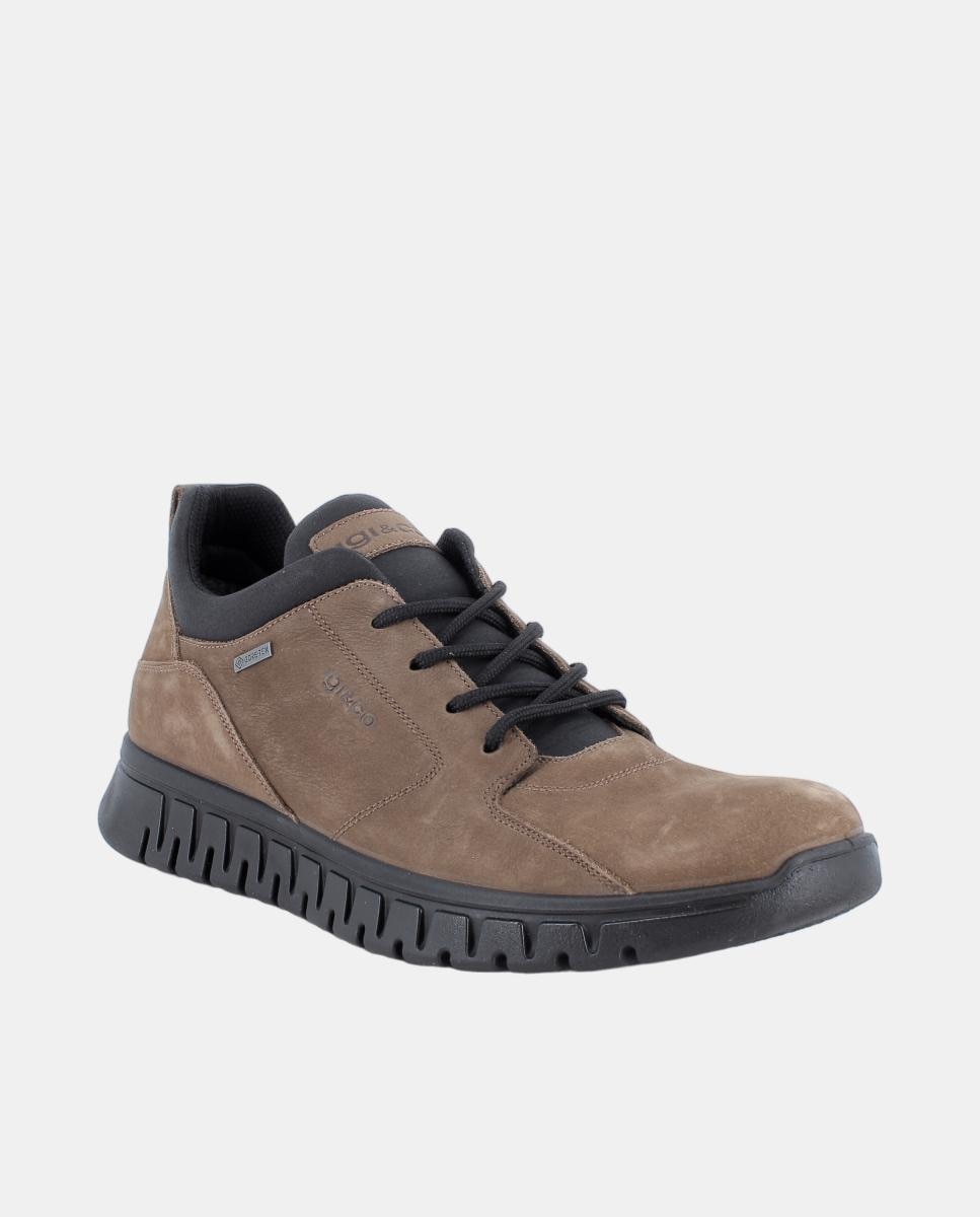 Zapato de caballero en nabuk y material sintético, forro goretex y cierre con cordones - Igi&Co - Topo Topo-2