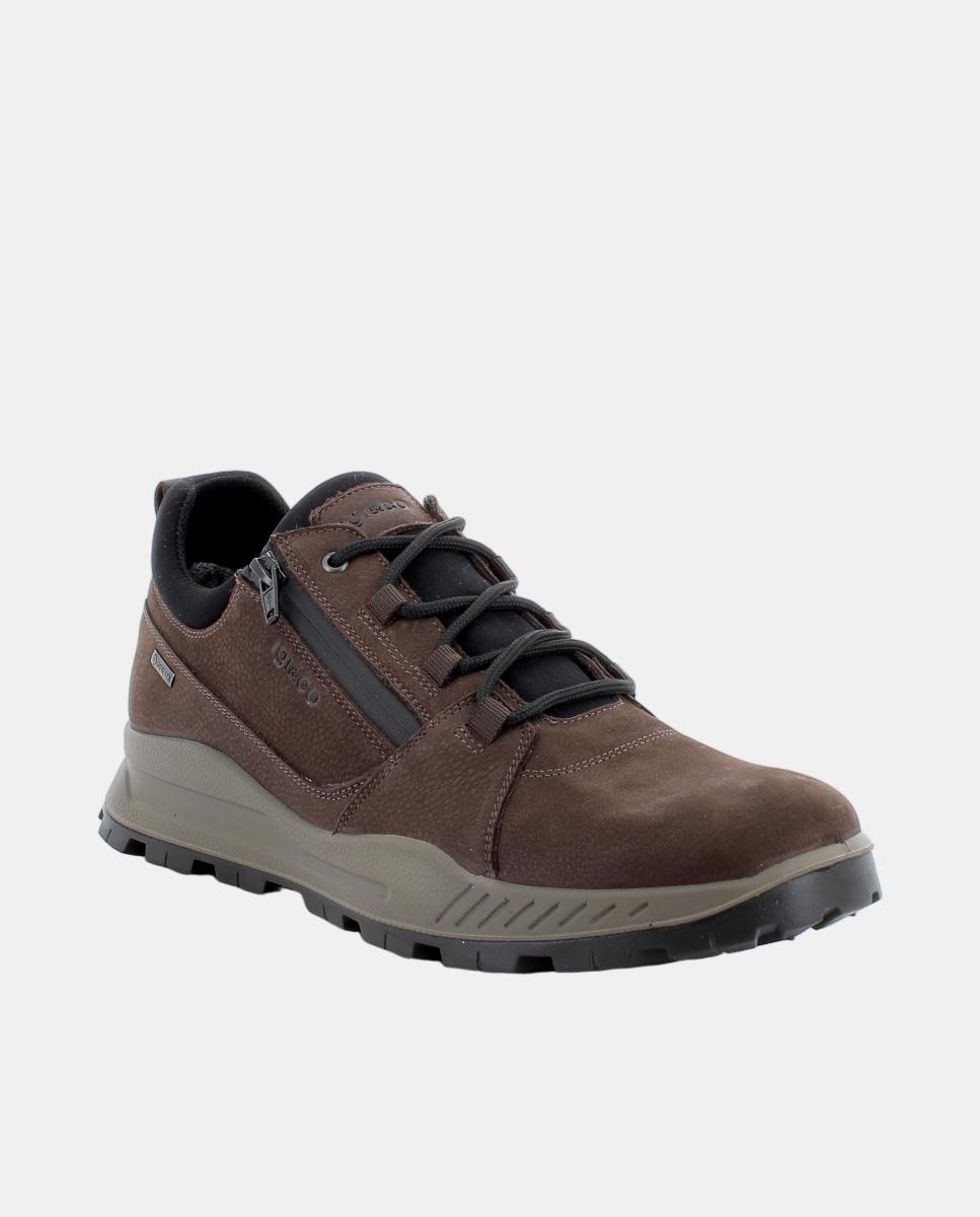 Zapato de caballer en piel, con forro goretex y cierre con cremallera lateral - Igi&Co - Marrón oscuro Marrón oscuro-2