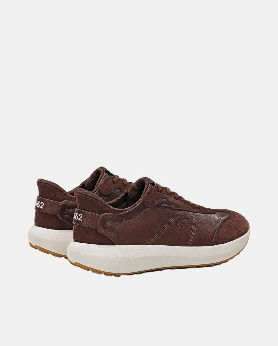 Sapatos Desportivos em Pele com Sola Extralight Castanho Suave-3