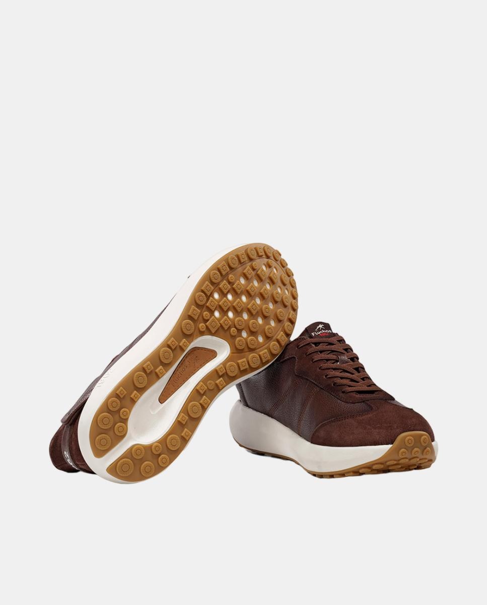Sapatos Desportivos em Pele com Sola Extralight Castanho Suave-6
