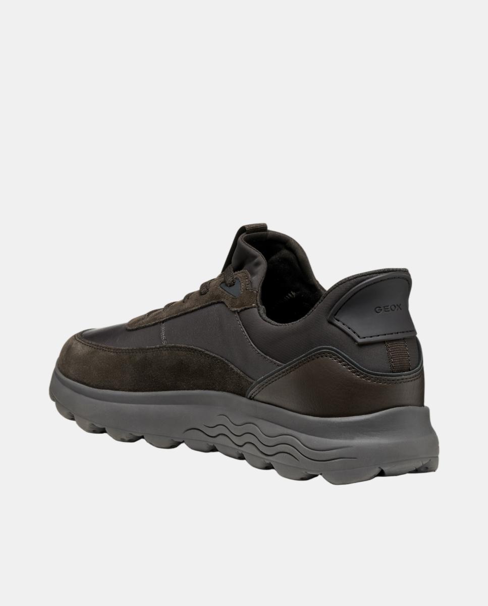 Imagen 4 de Zapatilla deportiva de caballero en ante y napa y suela amortiguada - Geox - Marrón oscuro Marrón oscuro