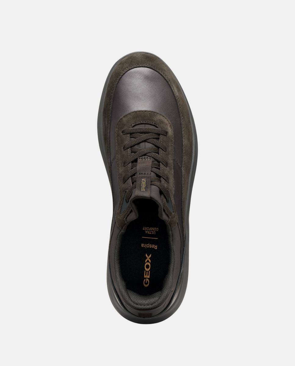 Imagen 6 de Zapatilla deportiva de caballero en ante y napa y suela amortiguada - Geox - Marrón oscuro Marrón oscuro