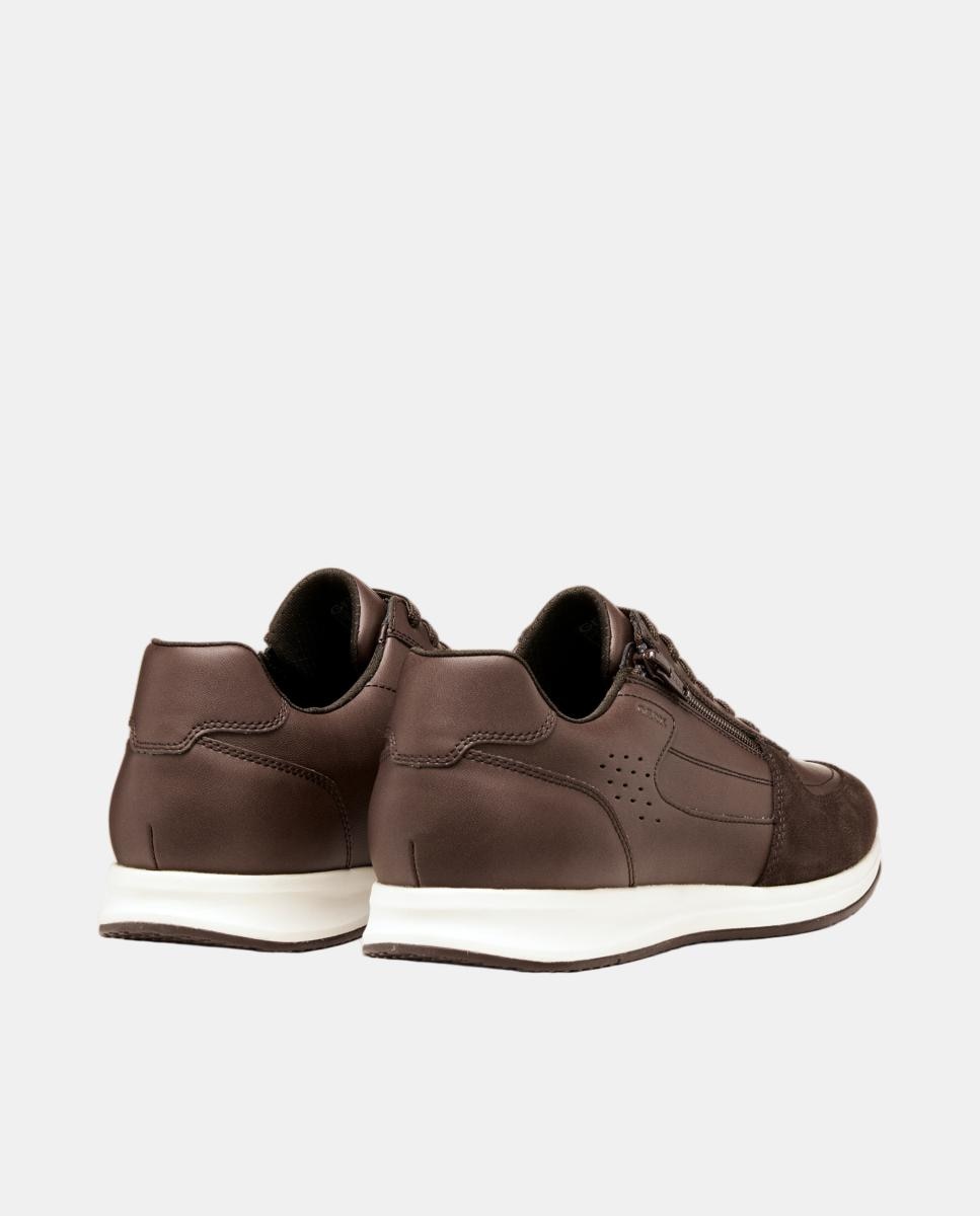 Zapatilla deportiva de caballero con cremallera lateral - Geox - Marrón chocolate Marrón chocolate-4