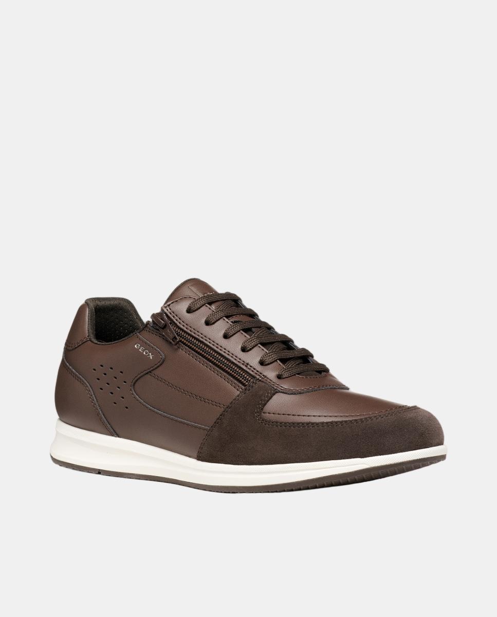Zapatilla deportiva de caballero con cremallera lateral - Geox - Marrón chocolate Marrón chocolate-5