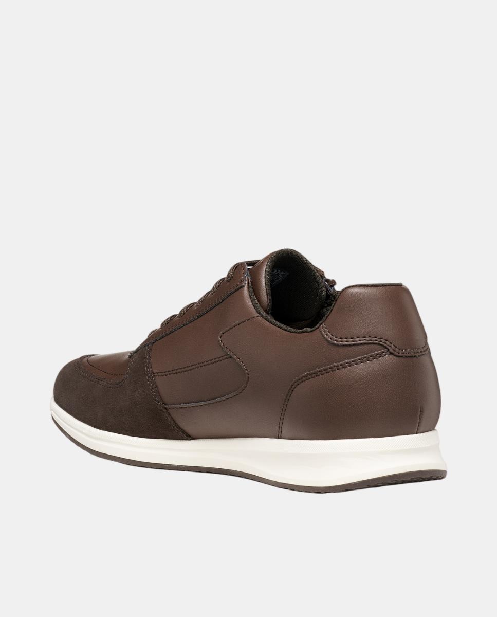 Zapatilla deportiva de caballero con cremallera lateral - Geox - Marrón chocolate Marrón chocolate-6