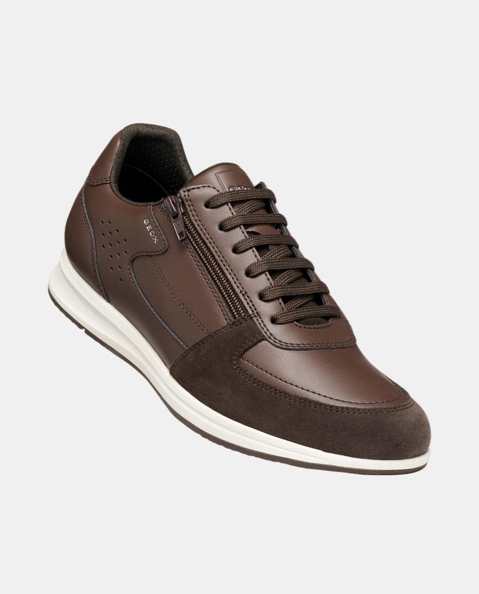 Zapatilla deportiva de caballero con cremallera lateral - Geox - Marrón chocolate Marrón chocolate-7