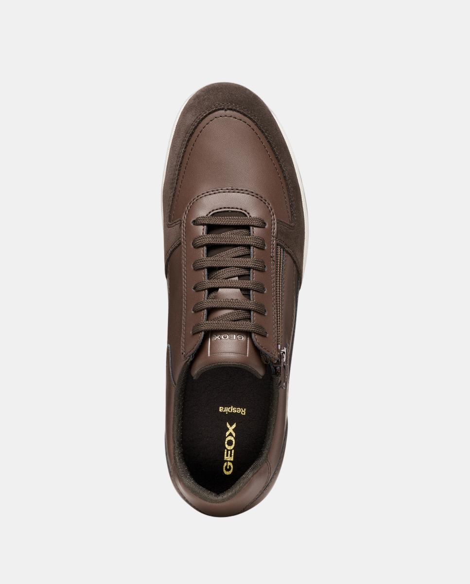 Zapatilla deportiva de caballero con cremallera lateral - Geox - Marrón chocolate Marrón chocolate-8