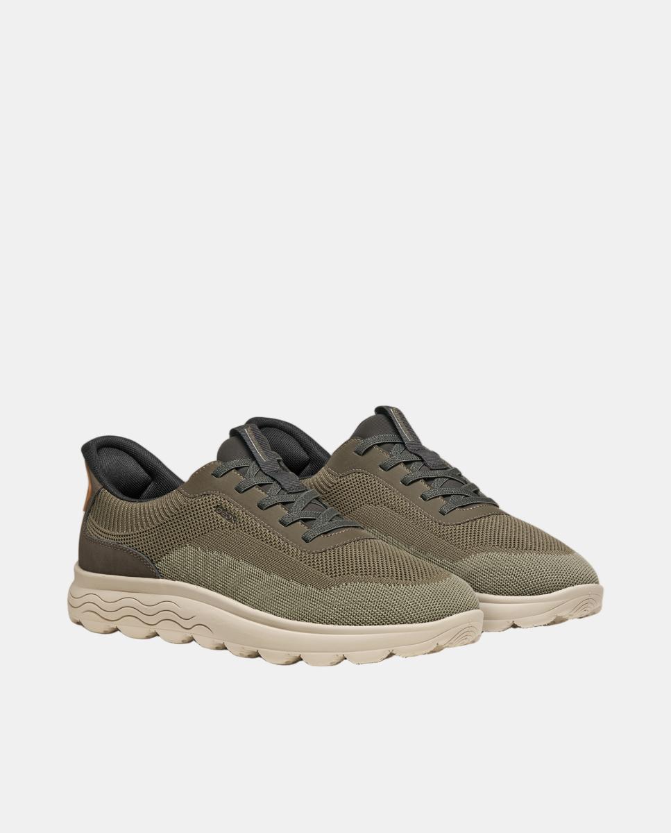 Zapatilla deportiva de caballero con suela amortiguada - Geox - Verde militar Verde militar-2