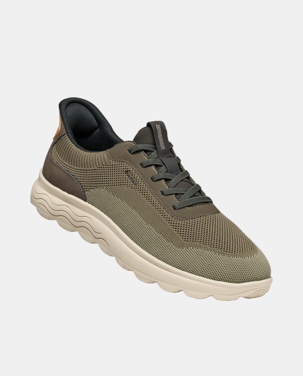 Zapatilla deportiva de caballero con suela amortiguada - Geox - Verde militar Verde militar-5