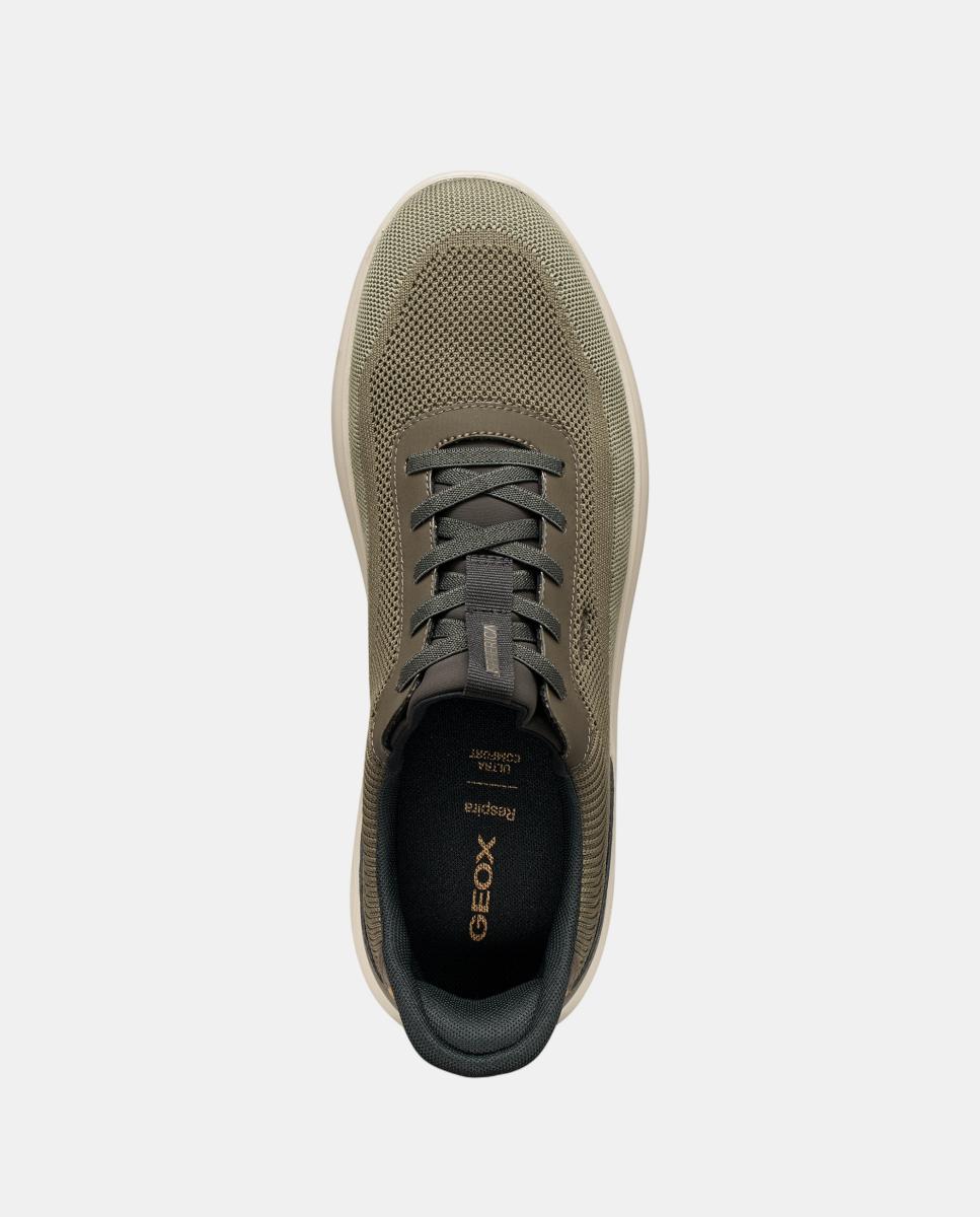 Zapatilla deportiva de caballero con suela amortiguada - Geox - Verde militar Verde militar-6