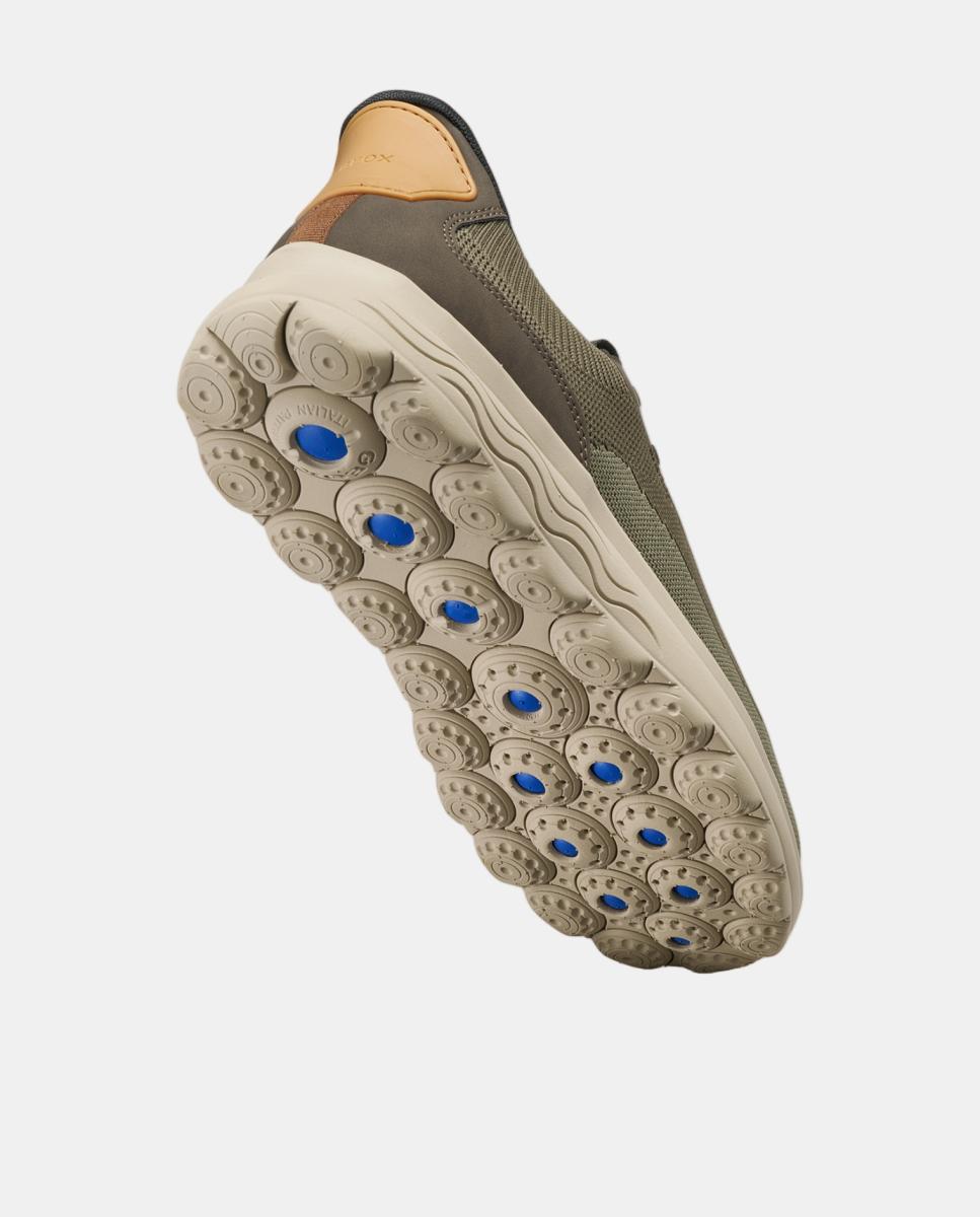 Zapatilla deportiva de caballero con suela amortiguada - Geox - Verde militar Verde militar-8