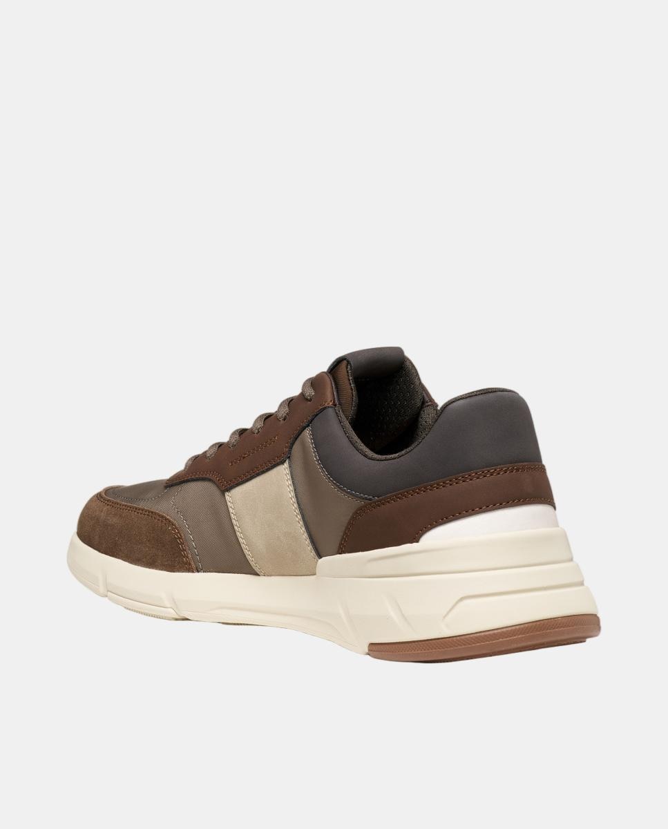 Zapatilla deportiva de caballero de corte bajo con efecto ante - Geox - Marrón oscuro Marrón oscuro-6
