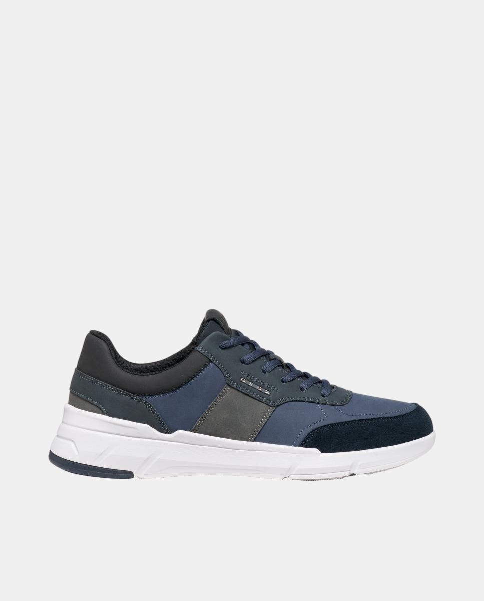 Imagen 0 de Zapatilla deportiva de caballero de corte bajo con efecto ante Azul oscuro