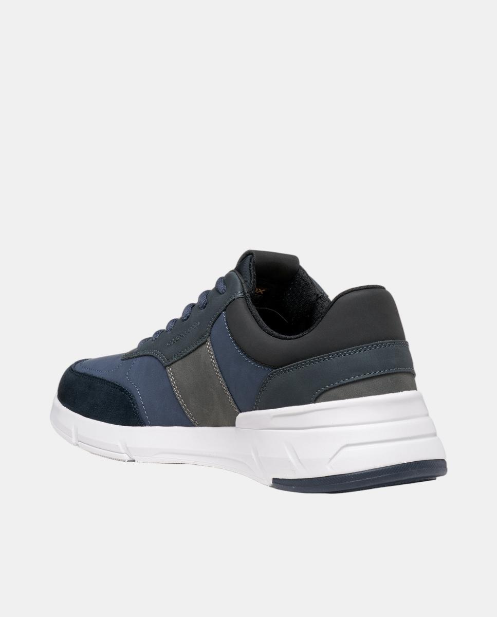 Zapatilla deportiva de caballero de corte bajo con efecto ante - Geox - Azul oscuro Azul oscuro-6