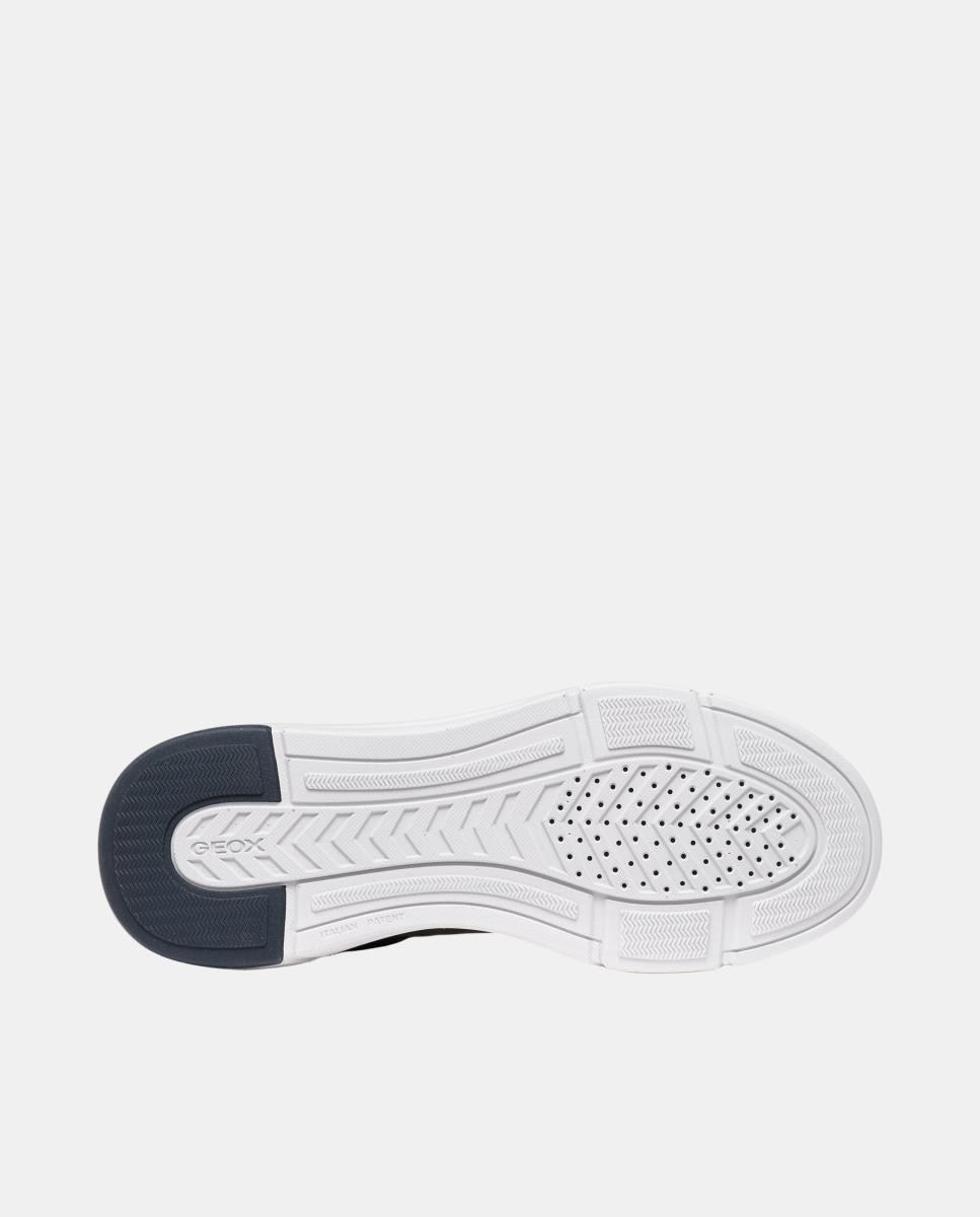 Zapatilla deportiva de caballero de corte bajo con efecto ante - Geox - Azul oscuro Azul oscuro-9