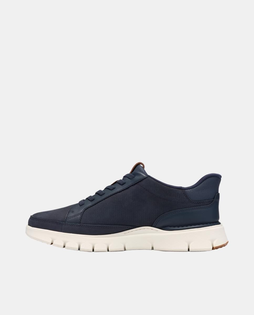 Deportivas de hombre en piel con cierre en cordones y suela eva ultraligera - Clarks - Azul marino Azul marino-2