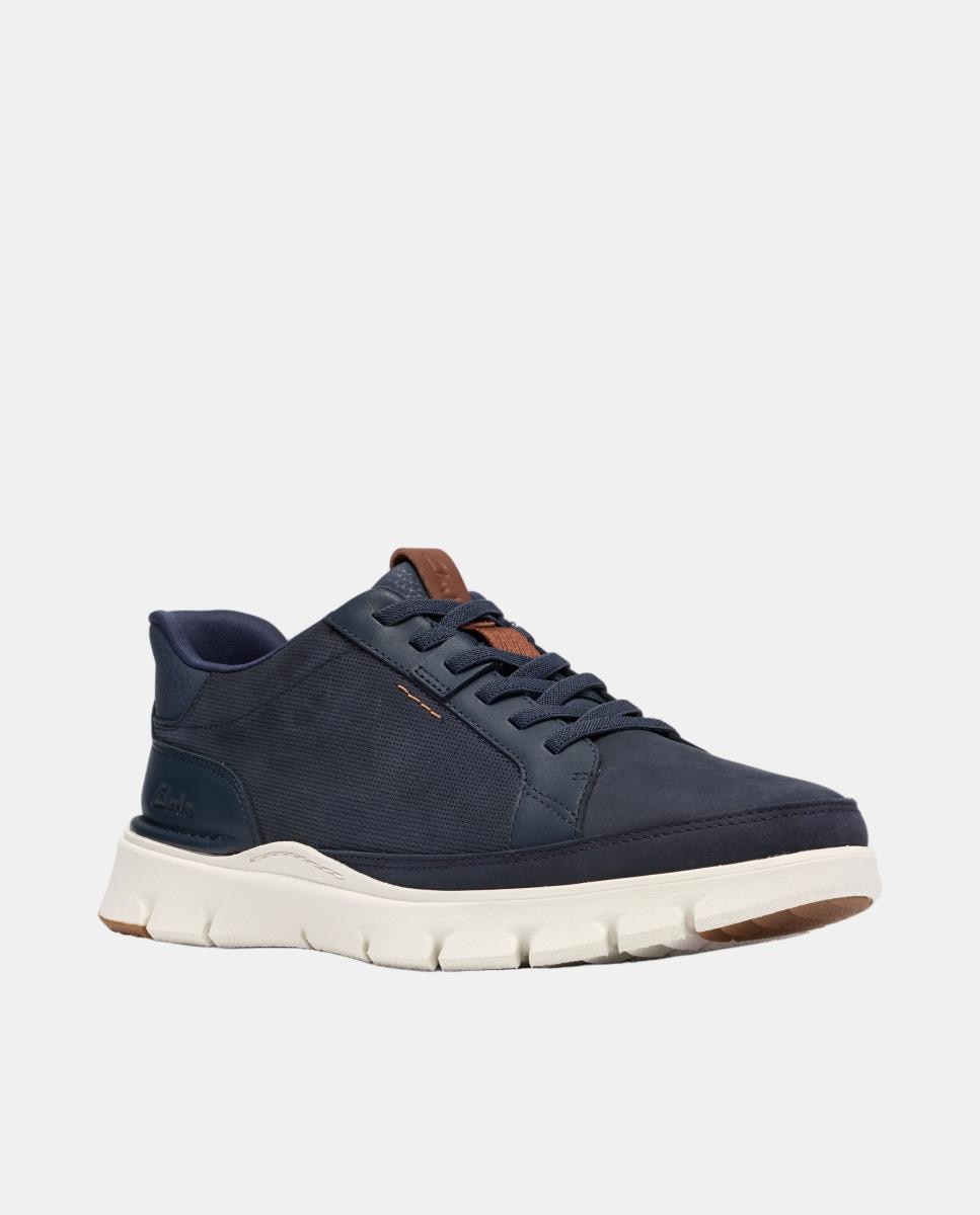 Deportivas de hombre en piel con cierre en cordones y suela eva ultraligera - Clarks - Azul marino Azul marino-4