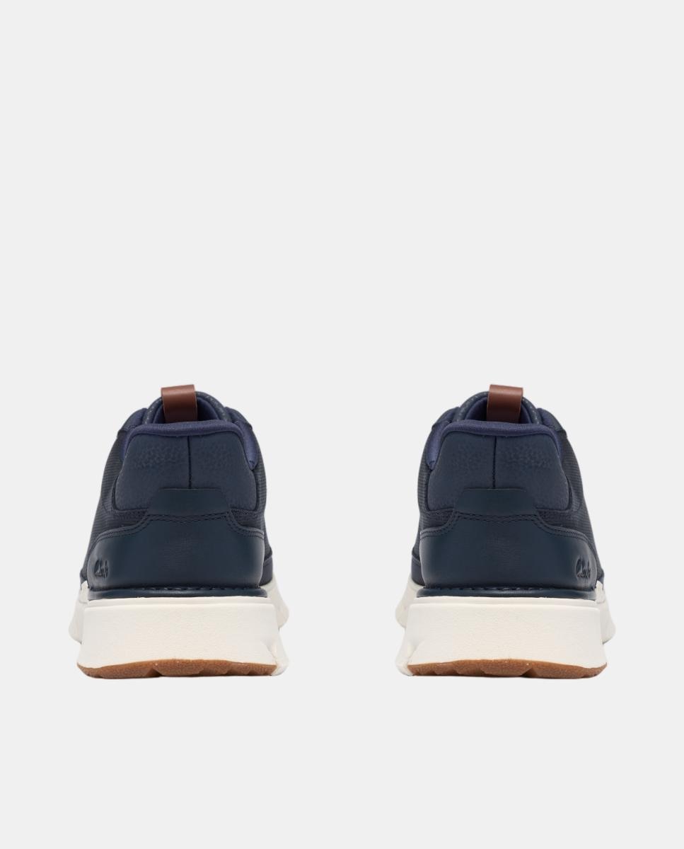 Deportivas de hombre en piel con cierre en cordones y suela eva ultraligera - Clarks - Azul marino Azul marino-5