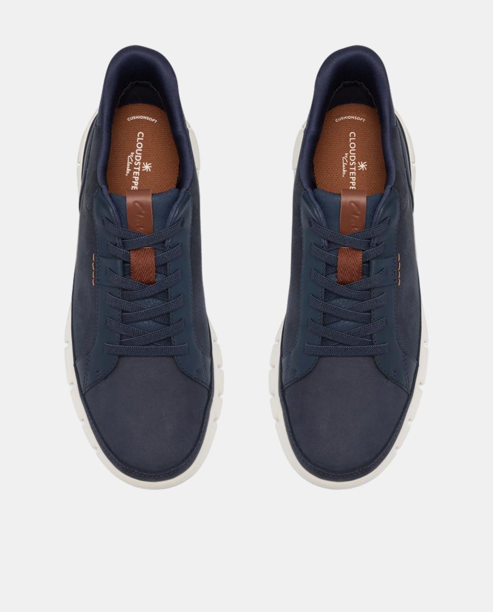 Deportivas de hombre en piel con cierre en cordones y suela eva ultraligera - Clarks - Azul marino Azul marino-6