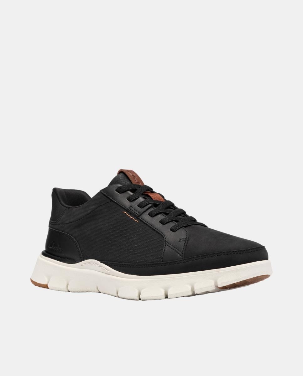 Deportivas de hombre en piel con cierre en cordones y suela eva ultraligera - Clarks - Negro Negro-4