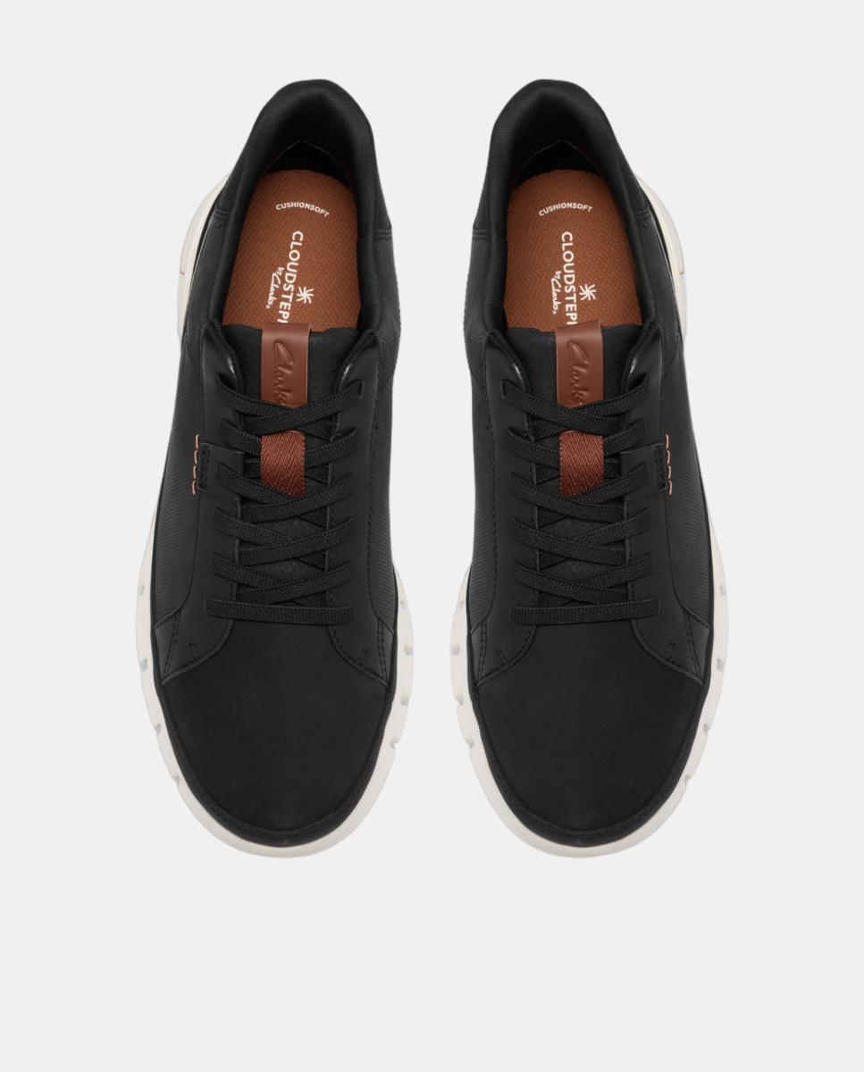 Deportivas de hombre en piel con cierre en cordones y suela eva ultraligera - Clarks - Negro Negro-6