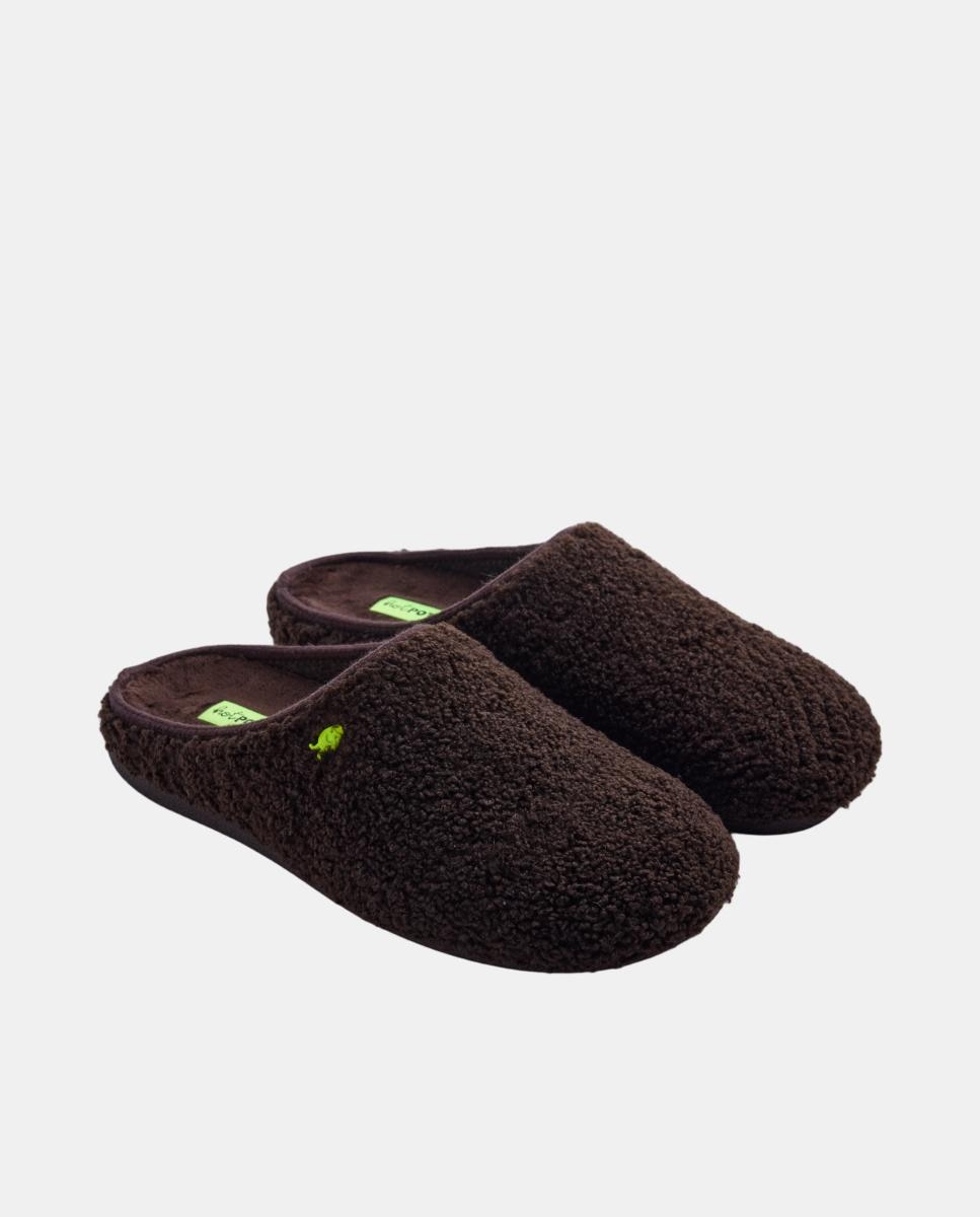 Zapatillas de estar por casa pelo borreguito para hombre - Hot Potatoes - Marrón chocolate Marrón chocolate-2