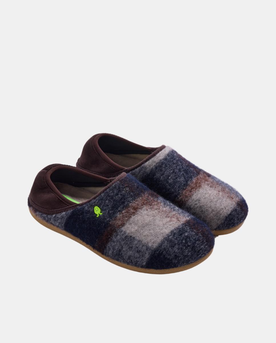 Zapatillas de estar por casa cerrada con cuadros - Hot Potatoes - Marrón Marrón-2