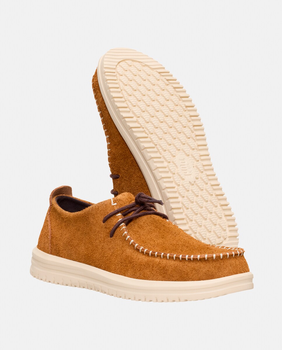 Sapatos de Atacadores em Croute Camel-3